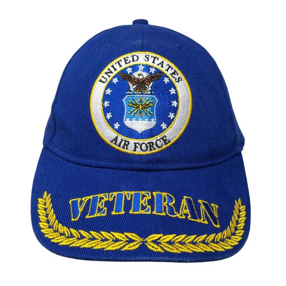 United States Air Force Veteran Slideback Hat Blue One Size Embroidered - Picture 1 of 9